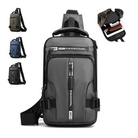 2024 nouvelle mode grande capacité étanche simple épaule sports de plein air sac polochon USB hommes sac de poitrine