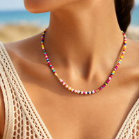 Collar Go2boho con Cuentas Redondas Coloridas, Perlas de Agua Dulce, Cierre Chapado en Oro de 18K, Joyería de Regalo para Mujer