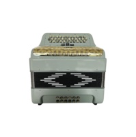 Accordéon SEASOUND Professional 34 boutons 12 basses 3 registres gris ciel avec grille dorée et boutons Instrument Acordeon JB3412C