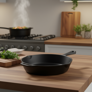 Ensemble de poêles en fonte 6, 8 et 10 pouces, pré-culottées, design moderne, poignée, compatibles four, lavage à la main uniquement - Product Image 2