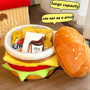 Tabouret à langer amusant en forme de hamburger organisateur de rangement pour porte chambre chevet - Product Image 2