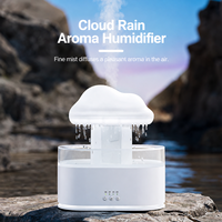 Humidificateur diffuseur d'arômes Nuage de pluie transfrontalier, best-seller, en forme de goutte de pluie, capacité 0,5L, bruit blanc, éclairage LED coloré
