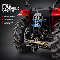 Tracteur agricole 4x4 avec direction hydraulique, rayon de braquage court, moteur de 36,8 kW, 2 prises de force, garantie 1 an - Marque SY