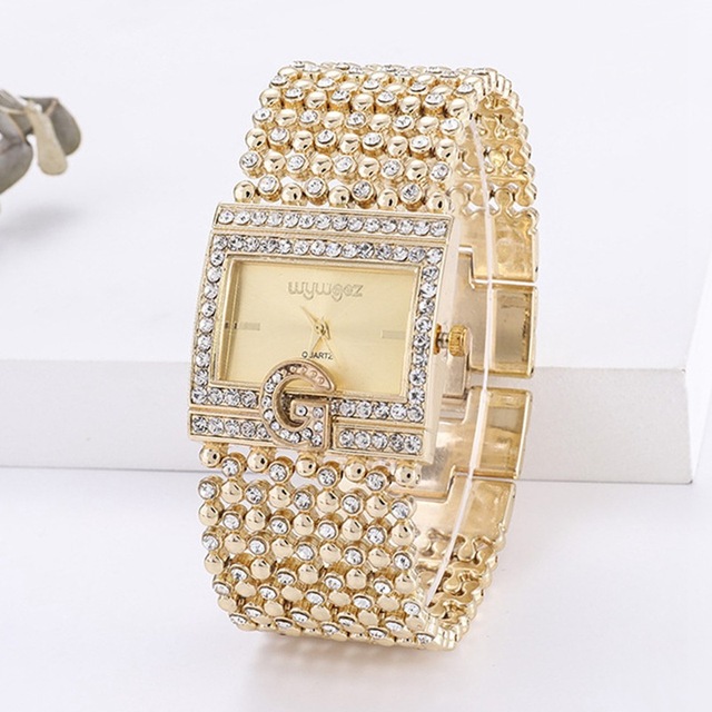 TG-3612 Luxury Fashion Casual Women's Alloy Band Square Bracelet Watch Quartz 30mm Dial