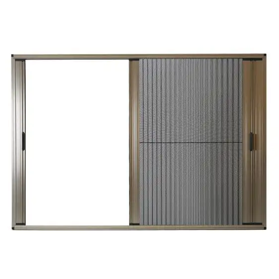 Customized High Transmission Pleated Folding Mesh Trackless Sliding Aluminum Screen Door