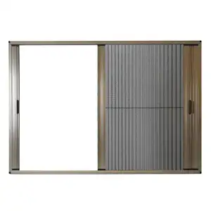 Customized High Transmission Pleated Folding Mesh Trackless Sliding Aluminum Screen Door