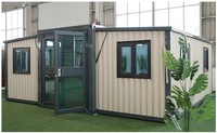 Maison conteneur préfabriquée mobile en acier haute résistance, 20 pieds, 40 pieds, extensible, design moderne, étanche et ignifuge