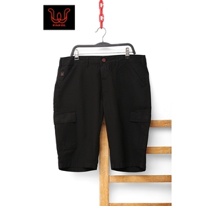 Mens Cargo Shorts with Canvas Fabric Mid Waist Zipper Fly Closure Solid Pattern Digital Printing - Product Image 1