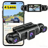 Caméra embarquée 4K à 4 objectifs et 4 canaux, écran IPS 3 pouces, Wi-Fi intégré, GPS, capteur G, moniteur de stationnement, vision nocturne étanche, garantie 1 an