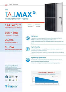 Panel Solar Trinasolar con Marco Plateado, Diseño de 144 Celdas, Monocristalino Bifacial de Doble Vidrio, 395w 400w 405w 410w 415w 420w - Product Image 3