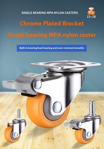 Großhandel Mittelschwere 3 Zoll 4 Zoll <span class=keywords><strong>5</strong></span> Zoll Oberplatten-Lenkrollen aus Polyurethan mit Gewindeschutz, Orange, 1 Jahr Garantie - Product Image 6