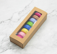 Boîte à macarons élégante de 6 pièces, emballage en plastique PET recyclable pour la présentation de gâteaux et de chocolats