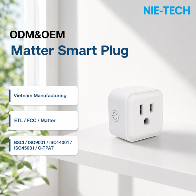 Matter Smart Wall Socket Mini Plug 125V 15A Indoor Wireless Remote Control Timer for Smart Building Office Automation Projects