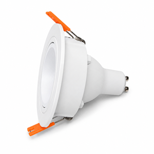 กรอบไฟสปอตไลท์ LED สีขาวทรงกลมแบบฝังพร้อมคลิปหนีบ ฝาครอบไฟภายในอาคาร ผิวขัดเงา สำหรับ GU10 MR16 - Product Image 3