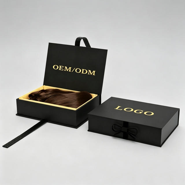 Eco Friendly Custom Magnetic Gift Box Rigid Packaging Structure Embossed Design Wig Box With Inserts