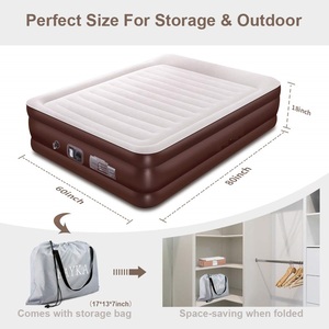 Best Quality Twin Size Eco-friendly <strong>PVC</strong> and <strong>Top</strong> Flocking Built-in Pump Air Inflatable Mattress Bed - Product Image 4