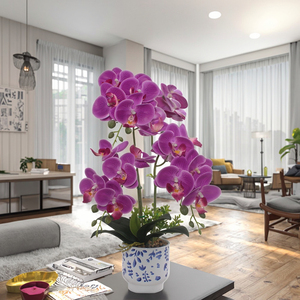 Tizen fleurs Phalaenopsis pluie pierre bonsaï 3D imprimé <span class=keywords><strong>Pot</strong></span> <span class=keywords><strong>de</strong></span> <span class=keywords><strong>fleur</strong></span> <span class=keywords><strong>artificielle</strong></span> pour bureau bureau décoration orchidée - Product Image 4