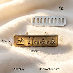 Fashion Custom Metal Brand <b>Name</b> <b>Plates</b> Accept Custom Artwork Sew-on Metal Logo Tags Private Label Metal Emblems for Apparel and - Product Image 2
