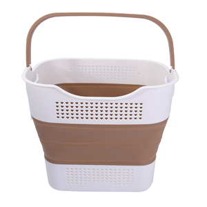 Foldable <strong>Laundry</strong> <strong>Basket</strong> with Handles Plastic <strong>Laundry</strong> Hamper with <strong>Small</strong> Storage <strong>Basket</strong> Brown - Product Image 4