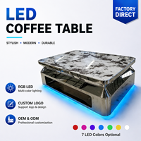 Table de bar à cocktails moderne et futuriste avec éclairage LED |   Table lumineuse chromée miroir style cyberpunk pour hôtel, KTV et espaces événementiels