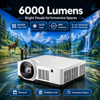 Profesyonel Sürükleyici Oda Projektörü 6000 Lümen WUXGA 3LCD Lazer, 360 Derece Kurulumlu