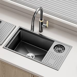 Fregadero Pequeño de Acero Inoxidable SUS304 con Lavavasos para Cafetería, Bar de Té, Fácil de Limpiar, Moderno y Elegante - Product Image 1