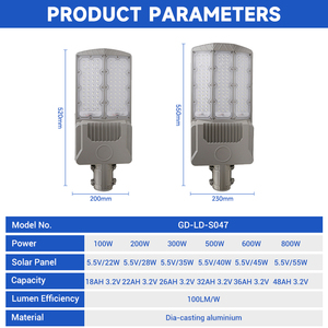 Lámpara Solar LED para Exteriores, Impermeable IP65, de Aluminio, para Jardín y Calle, 100w 200w 300w 500w 600w 800w, Precio al por Mayor - Product Image 2