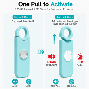 Mejor <span class=keywords><strong>Alarma</strong></span> Personal Antiviolación, Dispositivos de Seguridad con Sonido Fuerte de 130db, Sirena de Autodefensa, Llavero de <span class=keywords><strong>Alarma</strong></span> para Mujeres - Product Image 2