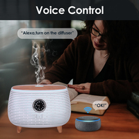 Commande vocale maison électronique Smart Wifi décoration ultrasons brume fraîche humidificateur diffuseur d'huile essentielle avec haut-parleur horloge