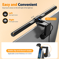 Barre lumineuse LED Uoulyn à double source avec contrôle tactile pour écran d'ordinateur, connexion USB Type-C, lampe de lecture ou lampe