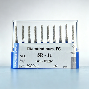 Fraise diamantée <span class=keywords><strong>dentaire</strong></span> FG en acier inoxydable, cylindrique, à grain moyen, biocompatible, pour pièce à main haute vitesse, polissage <span class=keywords><strong>dentaire</strong></span> et couronnes - Product Image 2