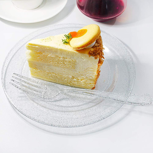 Ensemble durable de 100 pièces Dîner en plastique dur jetable sans BPA Écologique 10.25 "7.5" Style européen sans paillettes argentées - Product Image 4