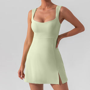 Grosir pakaian atletik tenis mulus pakaian olahraga Aktif gaun Gym untuk wanita - Product Image 5