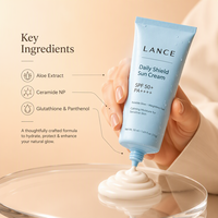 Crème solaire coréenne végane légère en gros, protection UV SPF 50 sans traces blanches, hydratante, pour usage quotidien