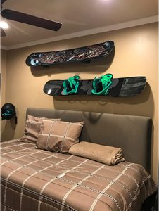 Porta Snowboard a muro da sci da parete Display da casa e Garage per lo Snowboard staffe per scaffali in acciaio solido - Product Image 4