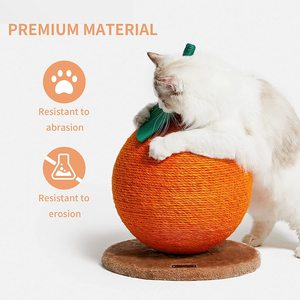 Nuevo diseño: Rascador para gatos con bola naranja, poste rascador para mascotas con cuerda de sisal, poste rascador para gatos con diseño de cereza para gatos y gatitos. - Product Image 5