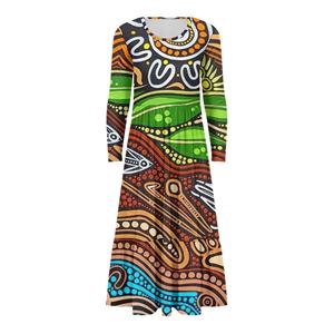 Op maat gemaakte ontwerpen van Australische Aboriginal-kleding, groothandel zachte en comfortabele jurken met lange mouwen - Product Image 4