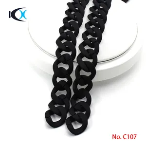 Simple Plastic Chain Link Necklace Punk Metal Gold Circle Choker Necklace