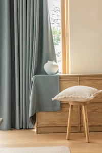 Rideaux en chenille bleu clair S-Wave, finition de qualité supérieure, toucher doux, occultation élevée, isolation thermique et texture exquise et délicate - Product Image 5