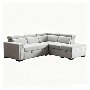 Sofá Cama Convertible Resistente con Otomana de Almacenamiento para Sala de Estar Moderna, Mueble Esquinero en Forma de L - Product Image 1