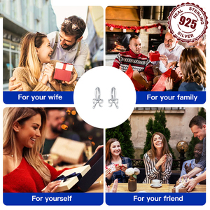 Pendientes de aro lisos de plata de ley S925, pendientes simétricos simples, versátiles, elegantes, dulces y lindos. - Product Image 5