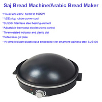 Machine à griller électrique multifonction pour pain arabe et roti, plaque en fonte, crêpière avec revêtement antiadhésif, pour usage domestique et économe en énergie