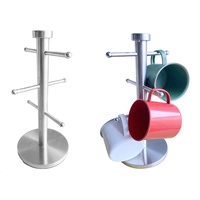 Accueil Essential Basic Kitchen Porte-6 tasses à café en acier inoxydable Porte-tasse Arbre