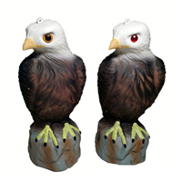 Señuelo de águila calva realista personalizado con base de roca y anillo para colgar, ligero, para exteriores, disuasor de caza y accesorio ahuyentador.