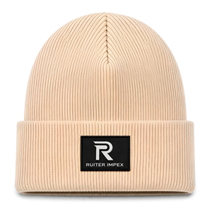 RUITER IMPEX Men's 100% Acrylic Adjustable Cuffed Solid Color Casual Winter Beanie <b>Hat</b> with 3D Embroidery for Adults - Product Image 1