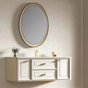 Meuble de salle de bain personnalisé de luxe léger, style américain, laque de bois, meuble-lavabo pour appartement - Product Image 6