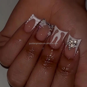 <span class=keywords><strong>Uñas</strong></span> Postizas Acrílicas Hechas a Mano con Forma Corta y Alargada, Estilo Pata de Pato, Directas de Fábrica, para Pedicura de Verano con Sandalias - Product Image 2