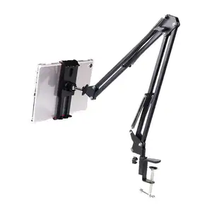 Best Quality Manual Clip Long 360 Phone Stand Tablet Mounts For Ipad Tablets Holder With Adjustable Arm Bracket