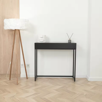 Table console de villa de luxe moderne avec tiroir sécurisé à serrure RFID, table de couloir minimaliste, compartiment caché, design écologique