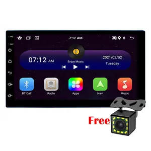 Autoradio universale con schermo touch da 2 din con Android Lettore dvd multimediale a doppio din stereo per auto con navigazione GPS da 7 pollici